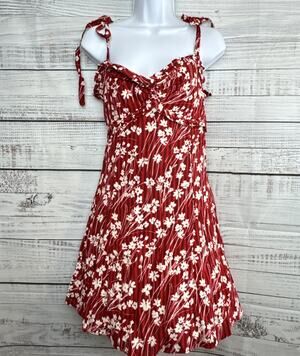 Free People Love Like This Womens Sz 4 Mini Dress Red Floral